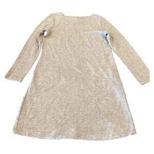 J. Jill  Rib Knit Chunky Sweater Dress long sleeve Side Pockets Heather Gray S